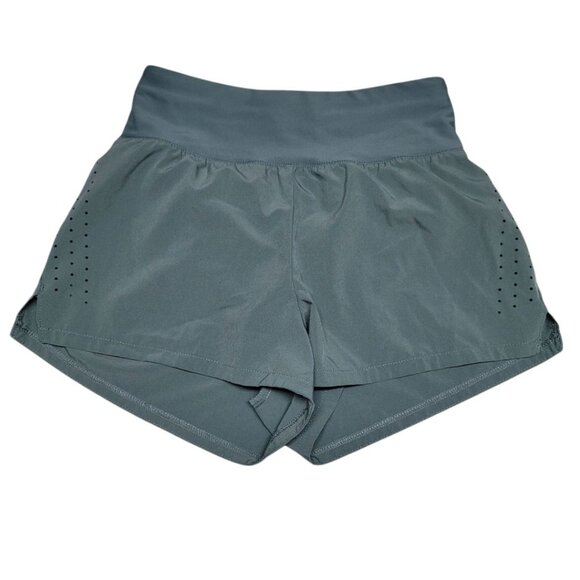 H&M Shorts Mesh Zip Drawstring Athletic Summer Womens XS Blue Green Tiny Small - Picture 10 of 10